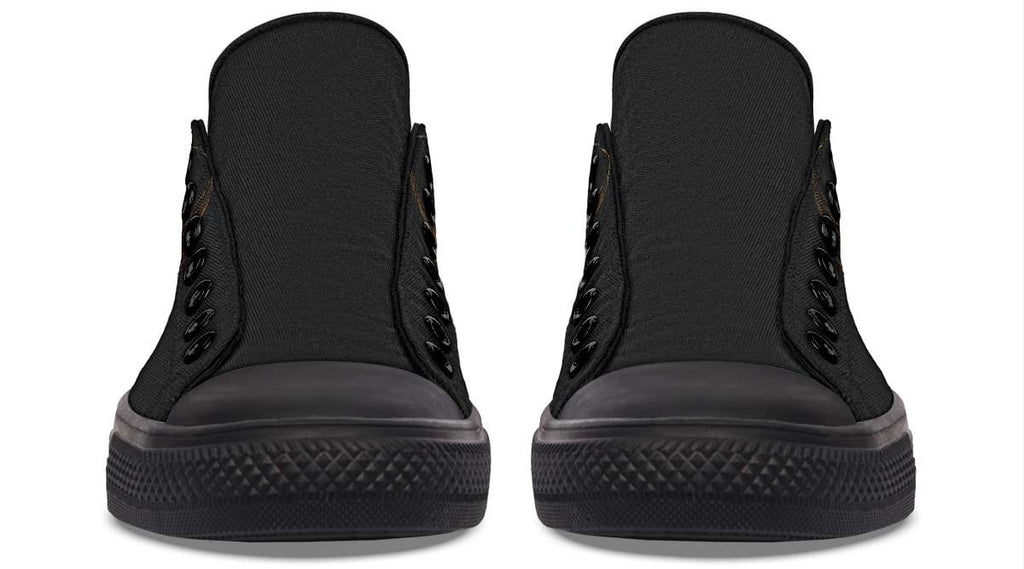 Gold Foil Skull Pattern (No Label Print) Black Lowtop Sneaker