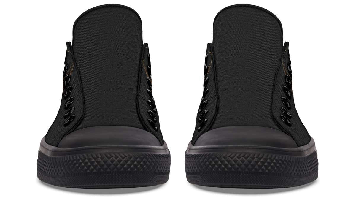 Gold Foil Skull Pattern (No Label Print) Black Lowtop Sneaker