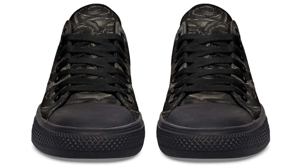 Dead Rose Pattern Black Lowtop Sneaker