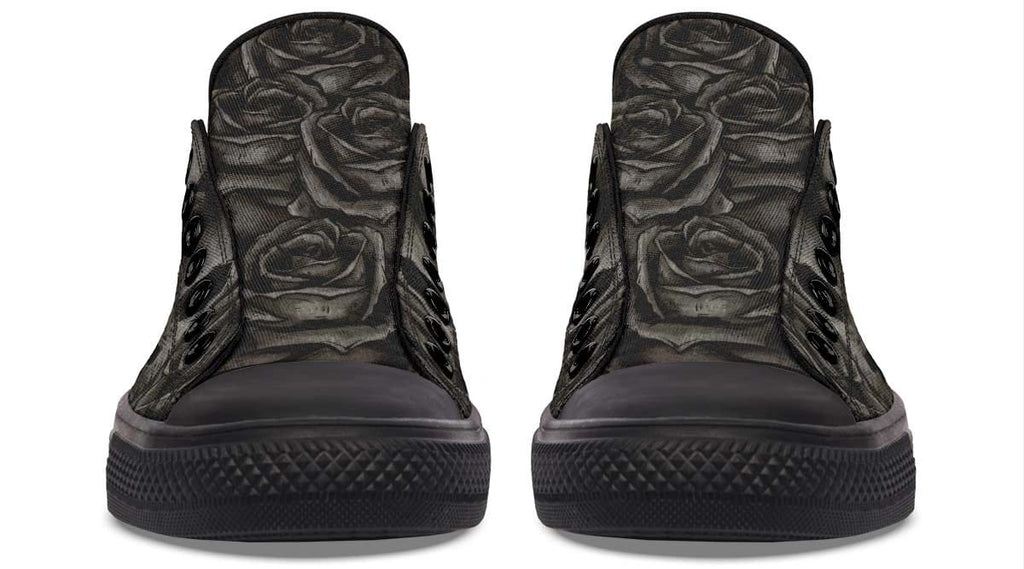 Dead Rose Pattern Black Lowtop Sneaker