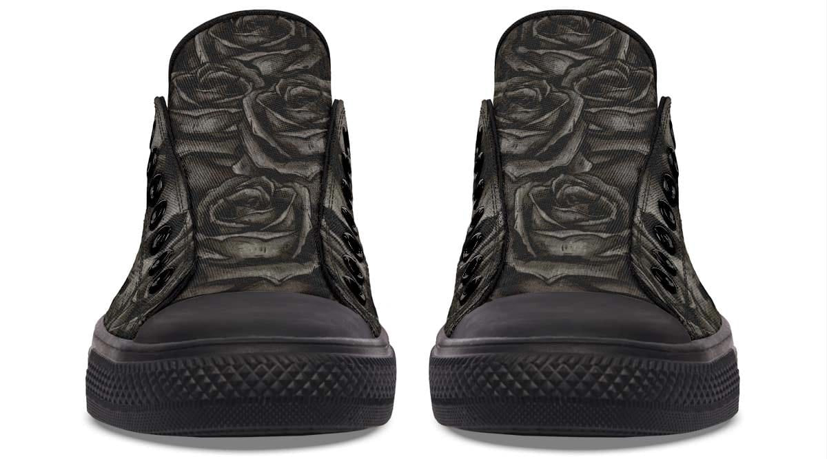 Dead Rose Pattern Black Lowtop Sneaker