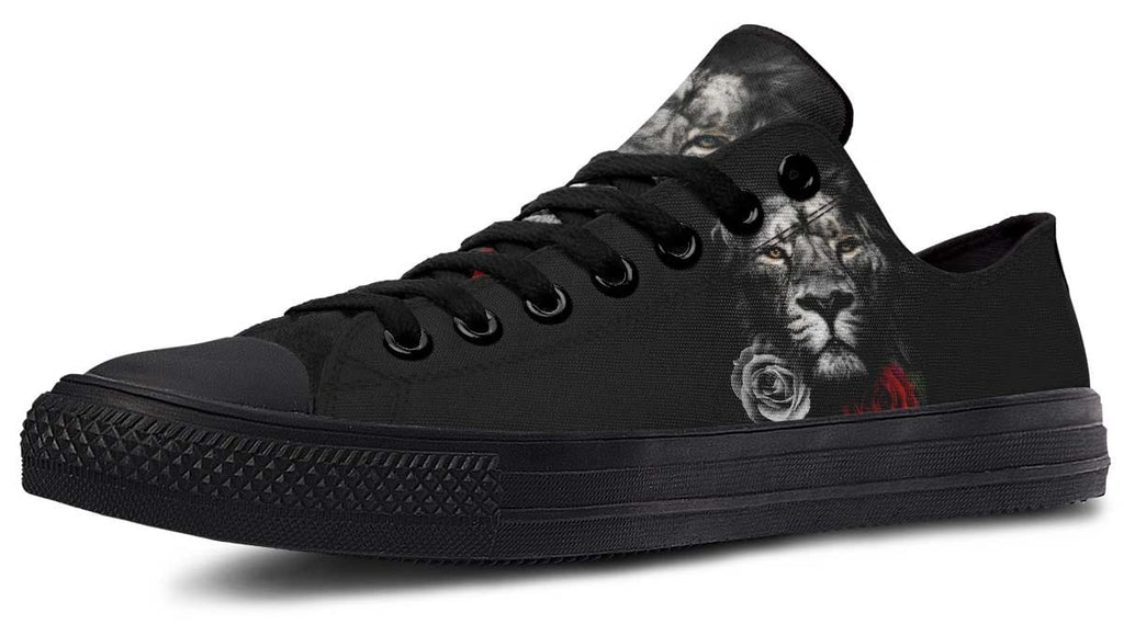 Lion and Rose Black Lowtop Sneaker