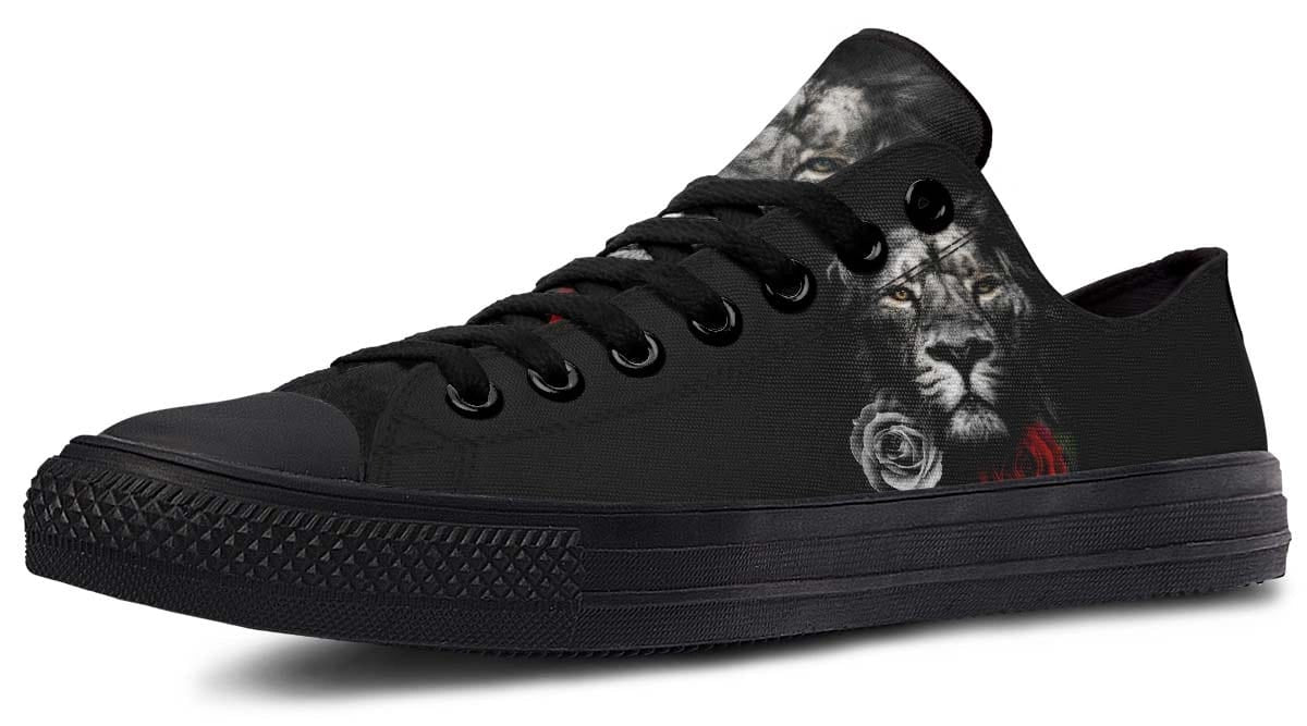 Lion and Rose Black Lowtop Sneaker