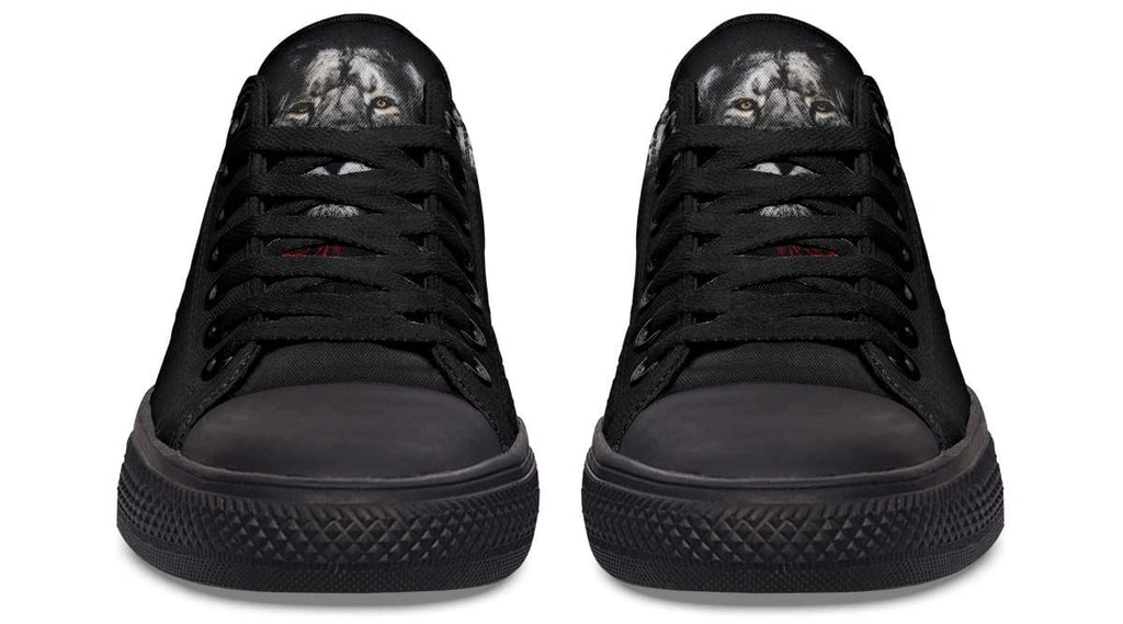 Lion and Rose Black Lowtop Sneaker