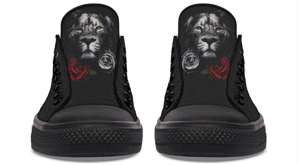 Lion and Rose Black Lowtop Sneaker
