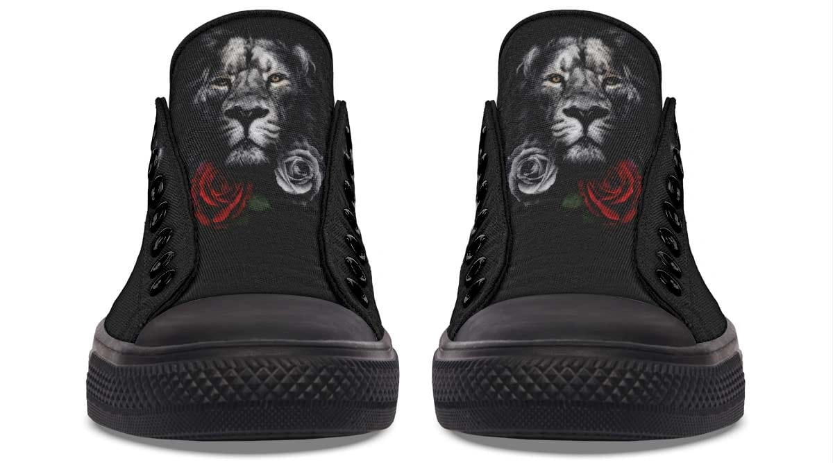 Lion and Rose Black Lowtop Sneaker