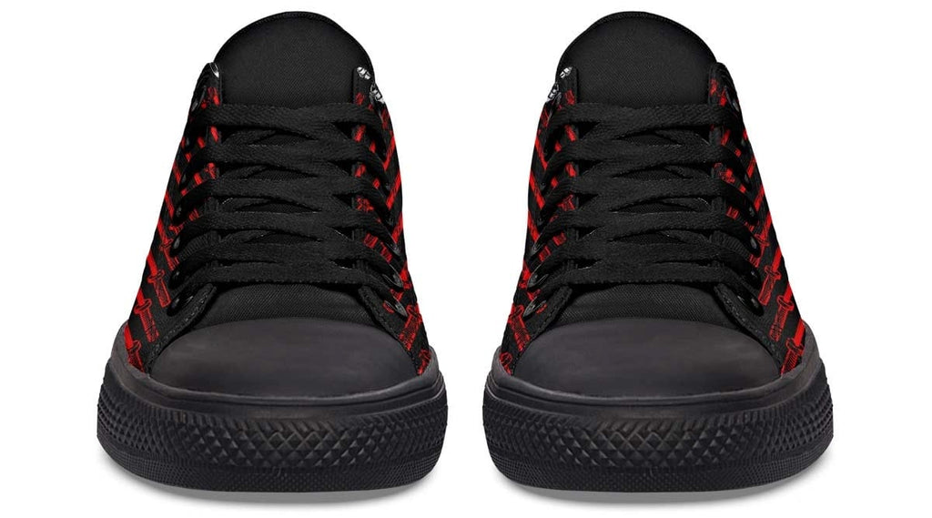 Barbell Pattern Black Lowtop Sneaker