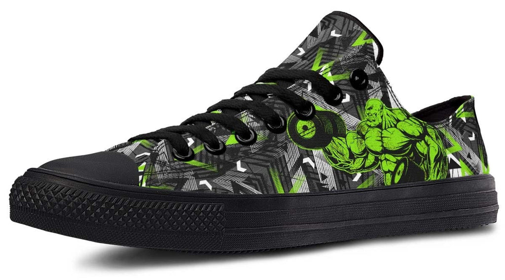 Green Polygon Gym Dumbbell Pattern Lowtop Sneaker