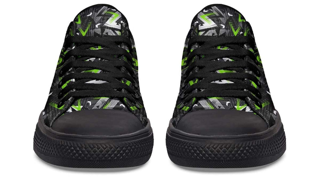 Green Polygon Gym Dumbbell Pattern Lowtop Sneaker