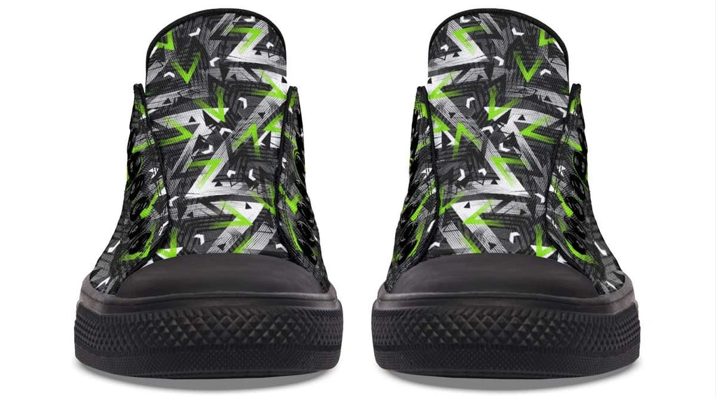 Green Polygon Gym Dumbbell Pattern Lowtop Sneaker