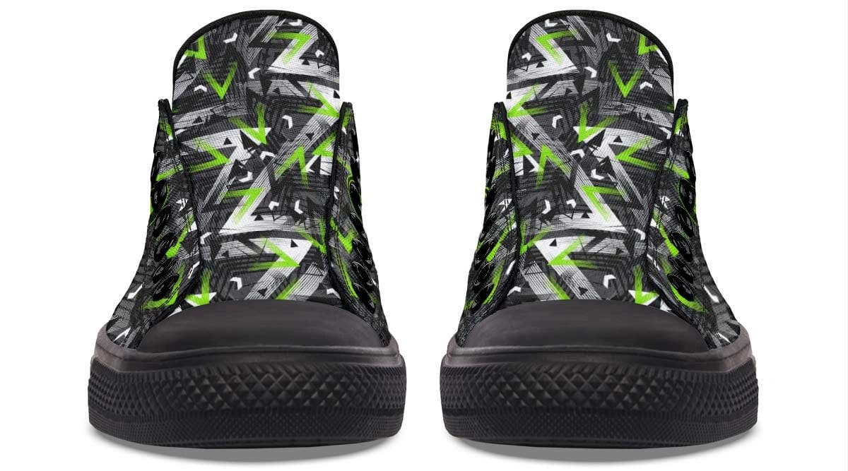 Green Polygon Gym Dumbbell Pattern Lowtop Sneaker