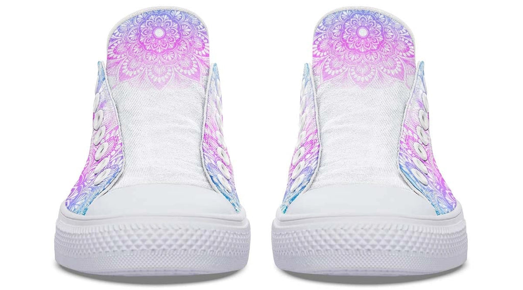 Mandala Skull Pattern White Lowtop Sneaker