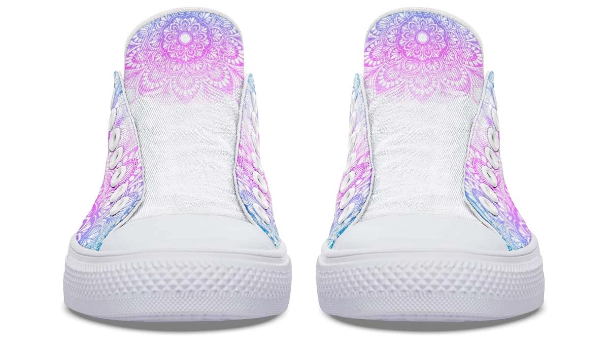 Mandala Skull Pattern White Lowtop Sneaker