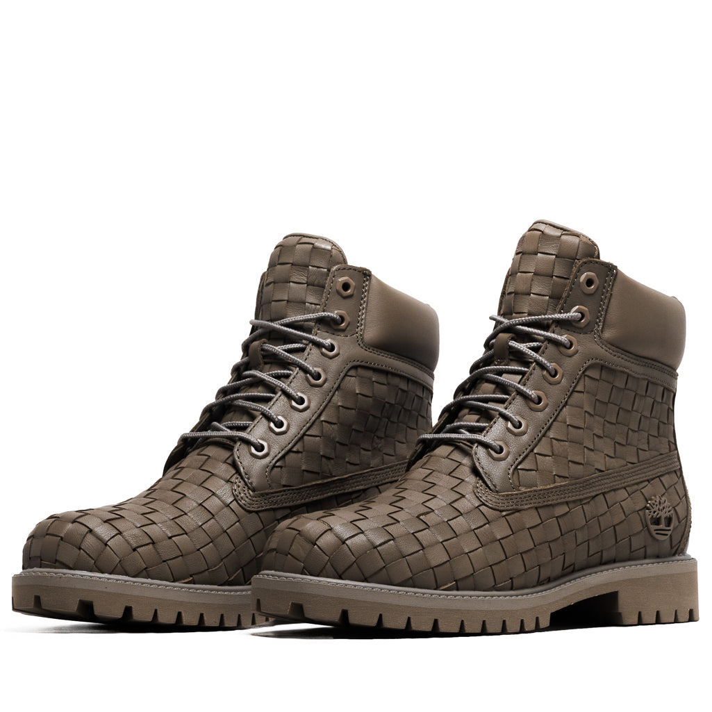Timberland Textured Premium 6 Lace Up Boot Olive Full Grain