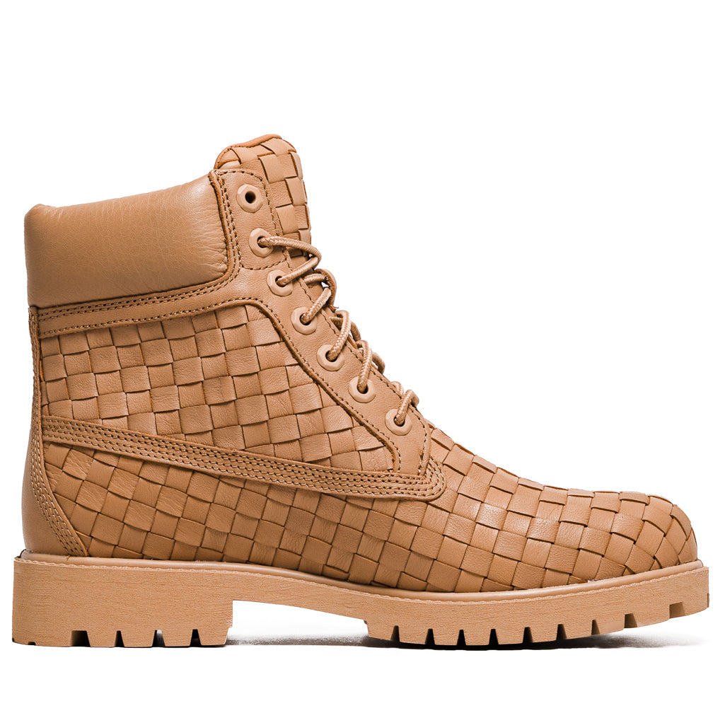 Timberland Textured Premium 6 Lace Up Boot Medium Beige Full Grain