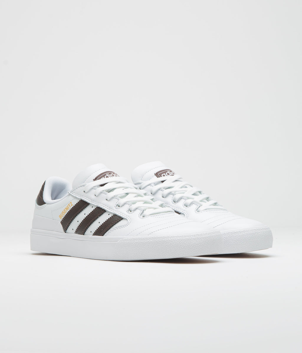Adidas Busenitz Vulc II Shoes - FTWR White / Aurora Coffee / Gold Metallic