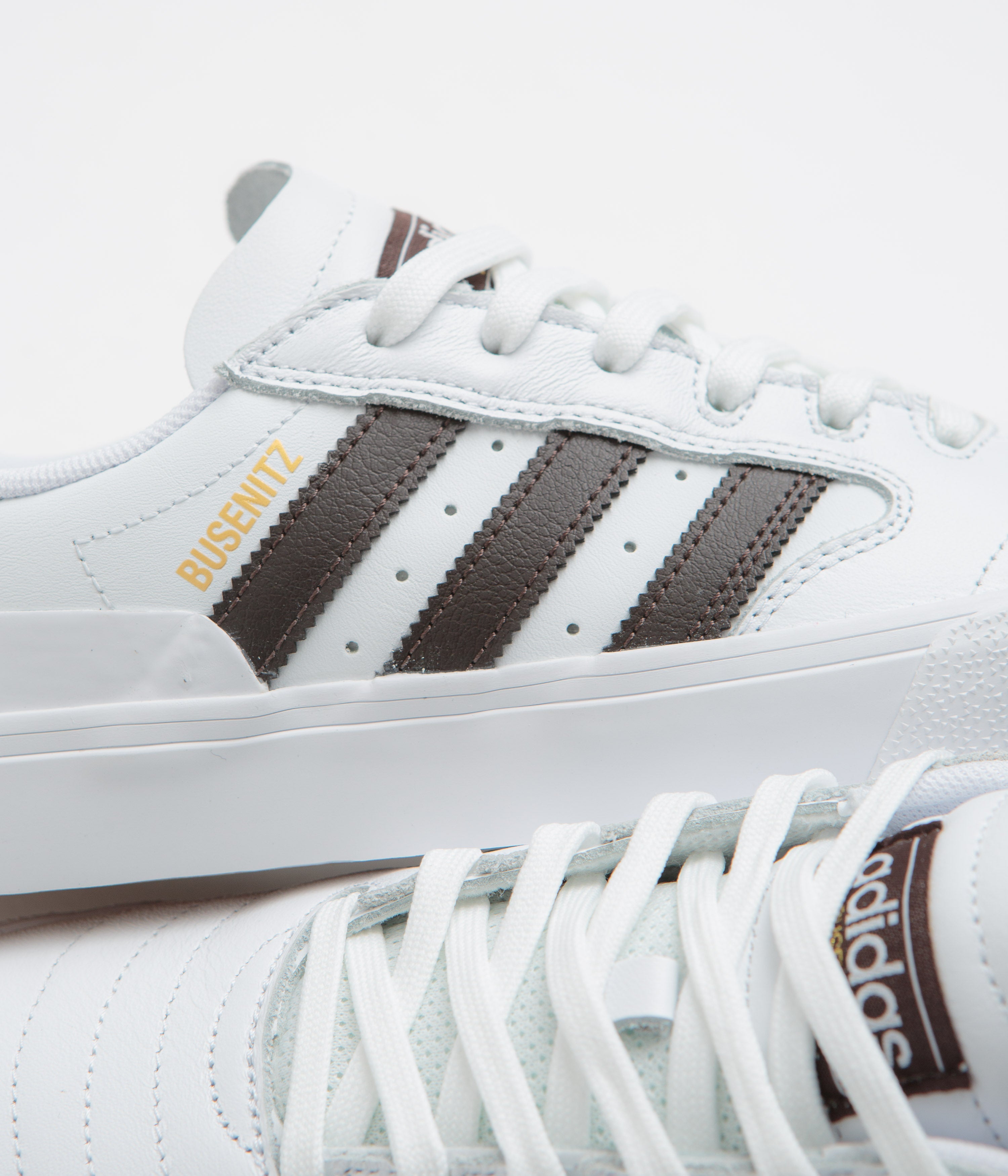 Adidas Busenitz Vulc II Shoes - FTWR White / Aurora Coffee / Gold Metallic