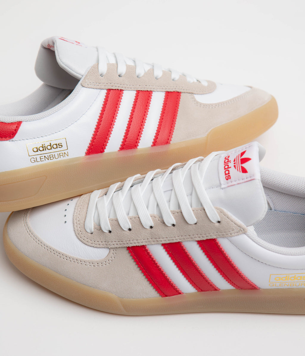 Adidas Glenburn Shoes - FTWR White / Better Scarlet / Gum 3