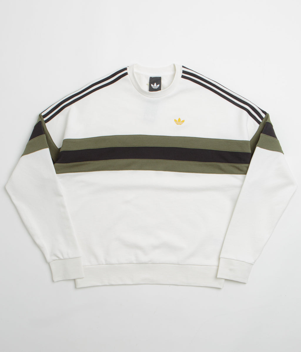 Adidas OG Crewneck Sweatshirt - Core White / Olive Strata / Black