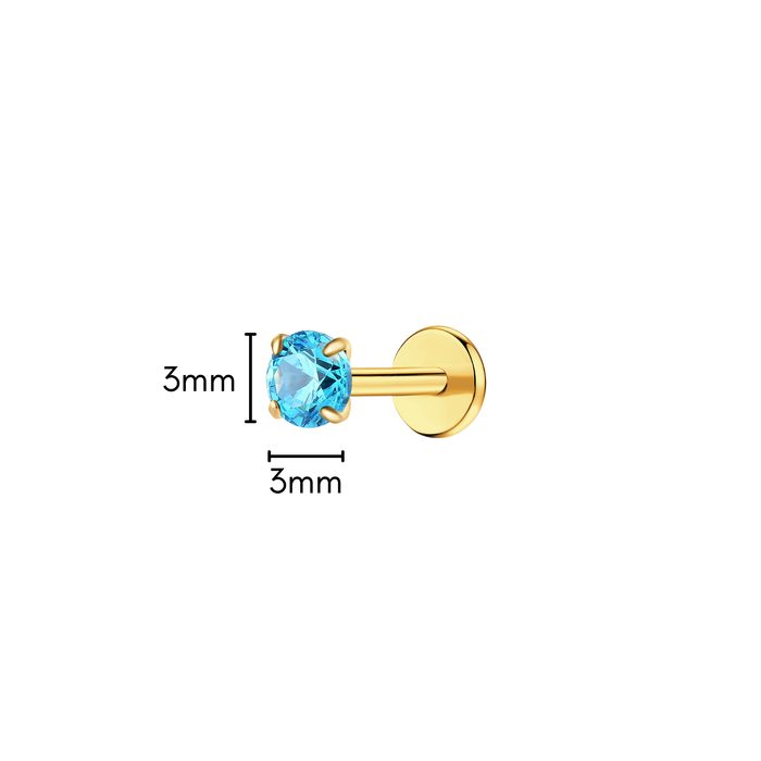 Aqua Classy Girl Flat Back Stud