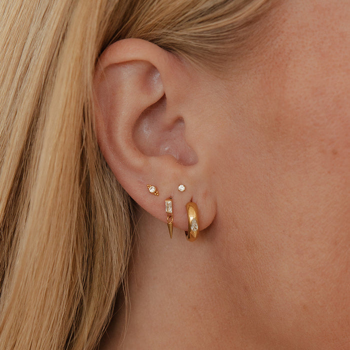 Baguette Dangle Flat Back Stud