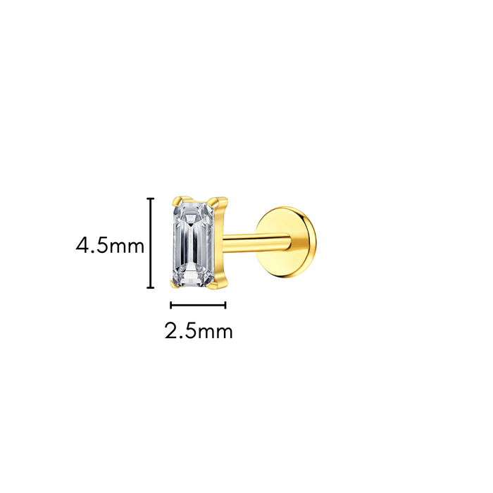 Baguette Flat Back Stud