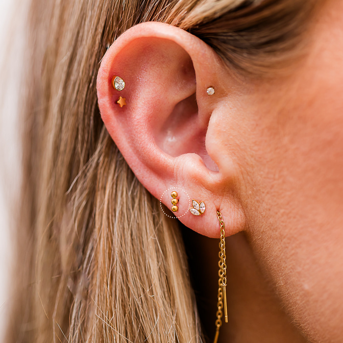 Beaded Bar Flat Back Stud