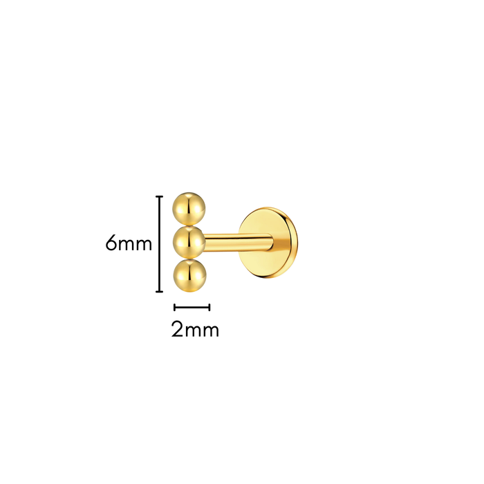 Beaded Bar Flat Back Stud
