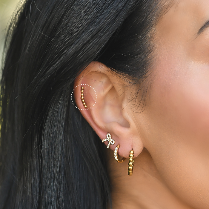 Beaded Crawler Flat Back Stud