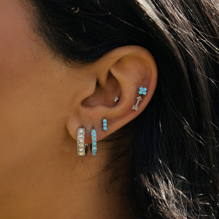 Blue Skies Hoops in Titanium