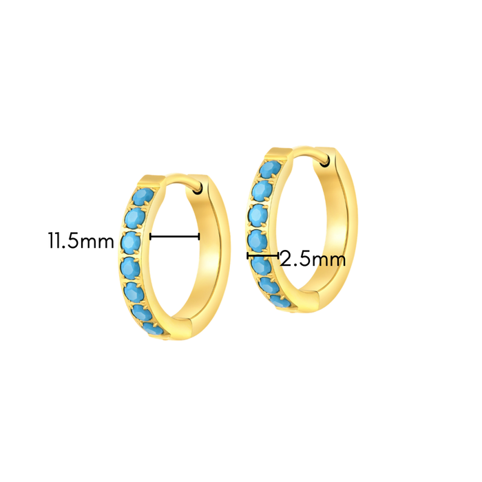 Blue Skies Hoops in Titanium