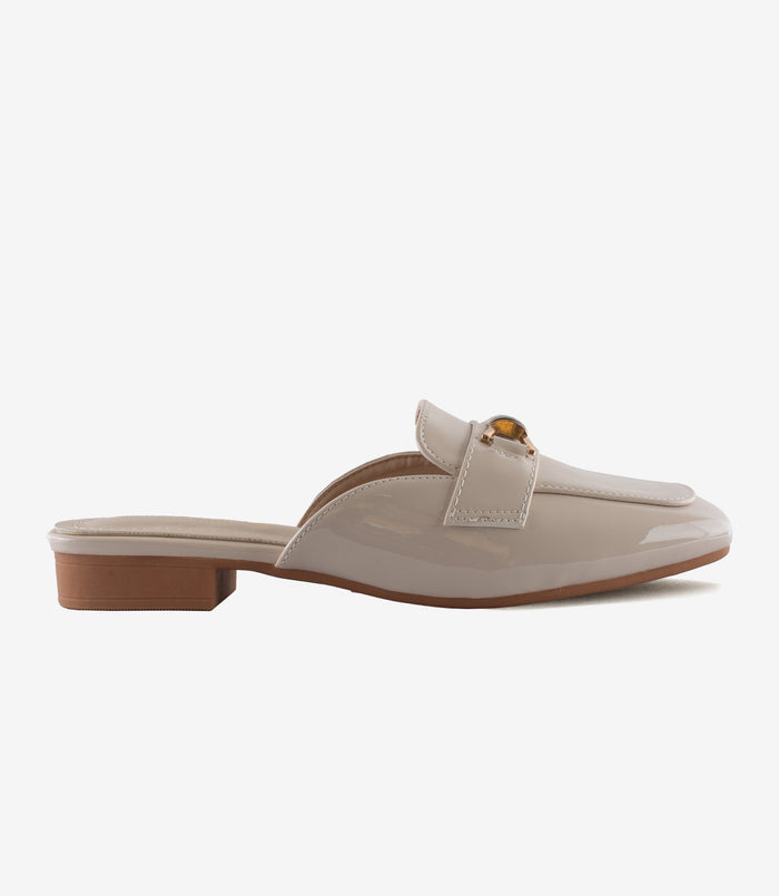 Boss Lady Blush – Nude Pink Flat Mules for Women