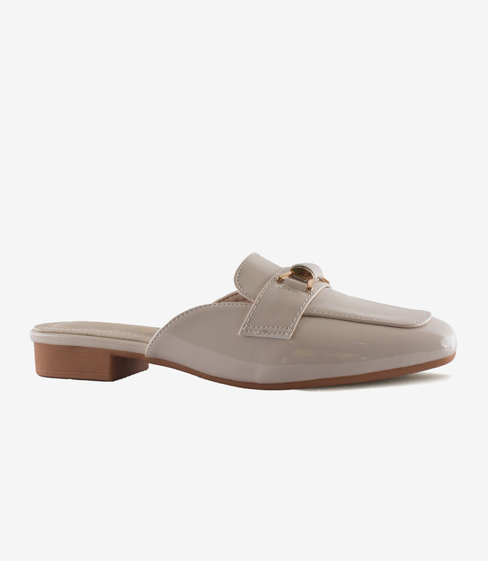 Boss Lady Blush – Nude Pink Flat Mules for Women