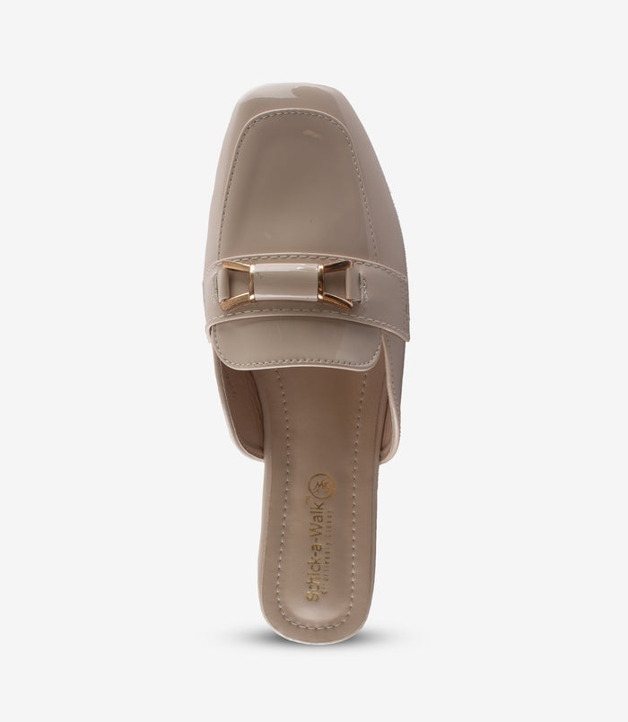 Boss Lady Blush – Nude Pink Flat Mules for Women