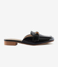 Boss Lady Onyx – Black Flat Mules for Women