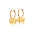 Bow Charm Hoops
