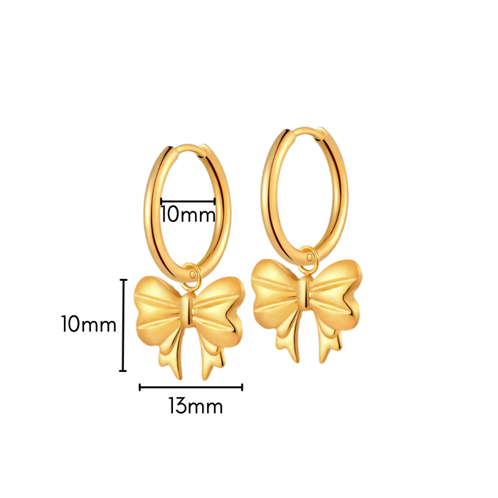 Bow Charm Hoops
