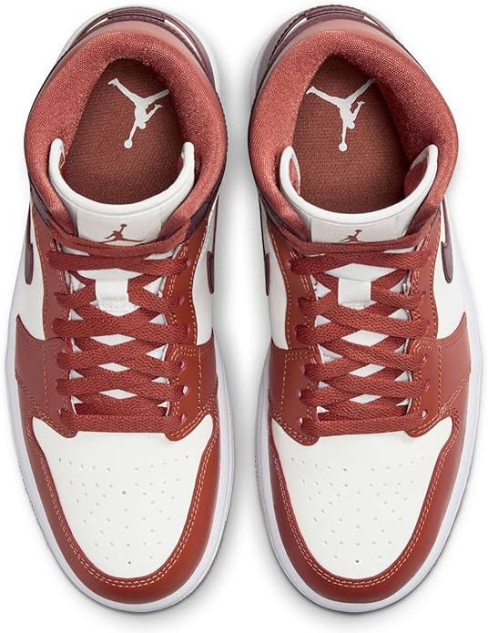 Women's Jordan 1 Mid Dusty Peach/Night Maroon-Sail (BQ6472 200)