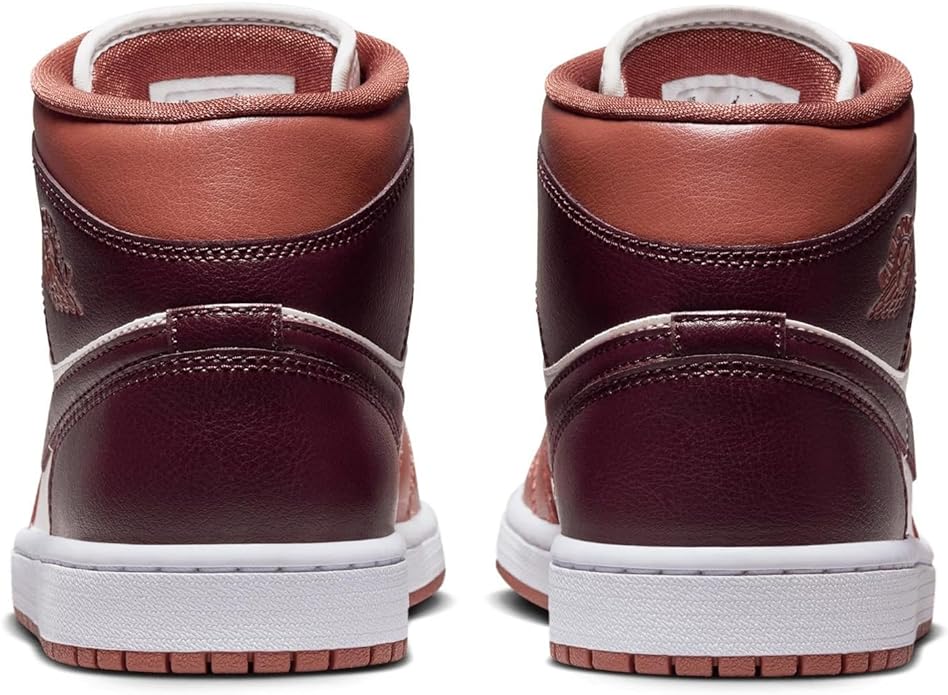 Women's Jordan 1 Mid Dusty Peach/Night Maroon-Sail (BQ6472 200)