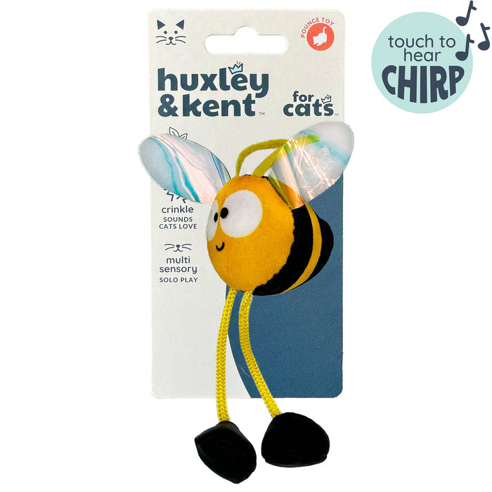 Packaged Bumble Bee Chirpy Cat Toy.