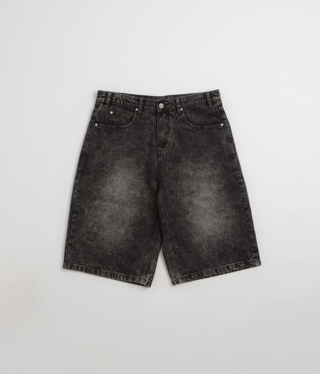Butter Goods Distressed Big Denim Shorts - Gun Metal
