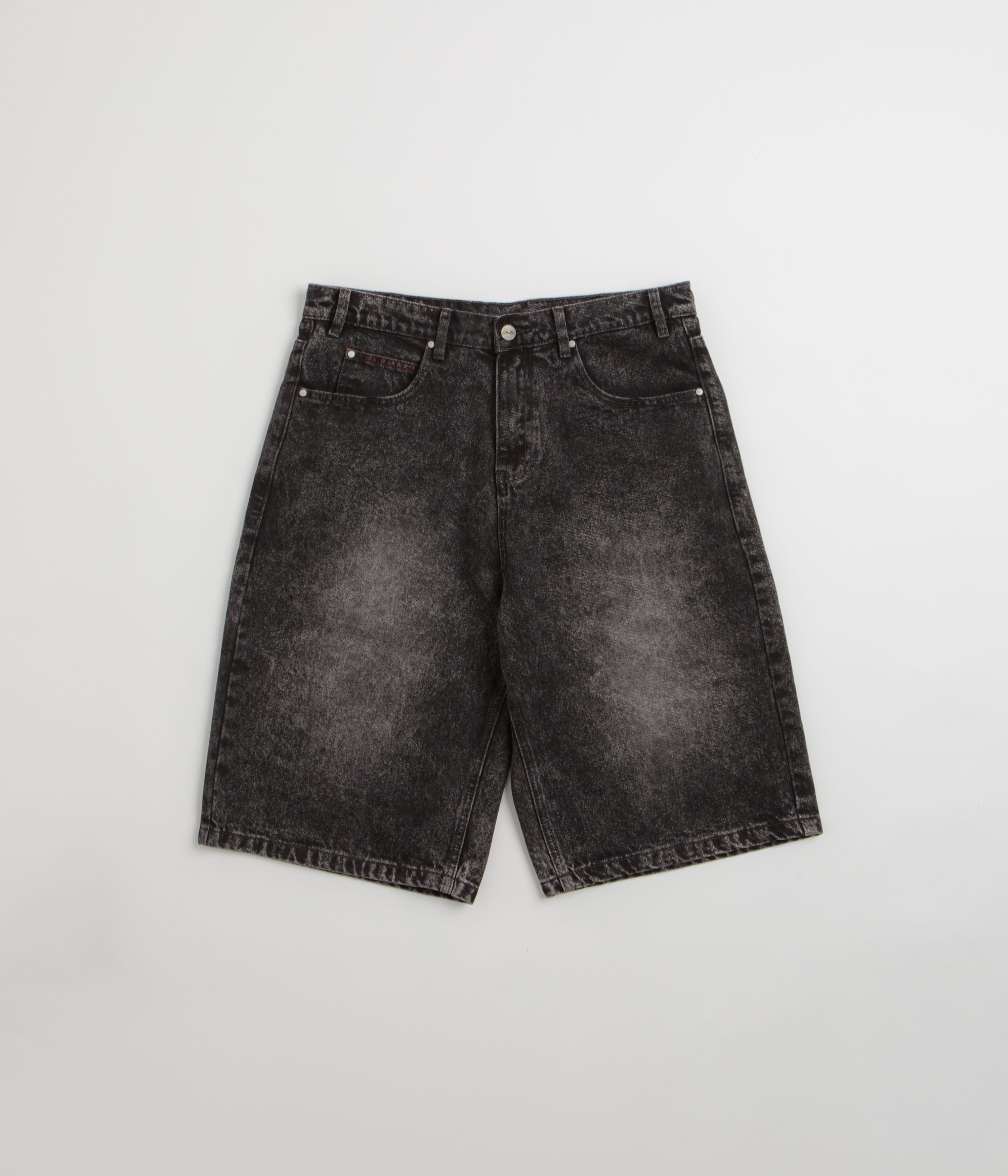 Butter Goods Distressed Big Denim Shorts - Gun Metal