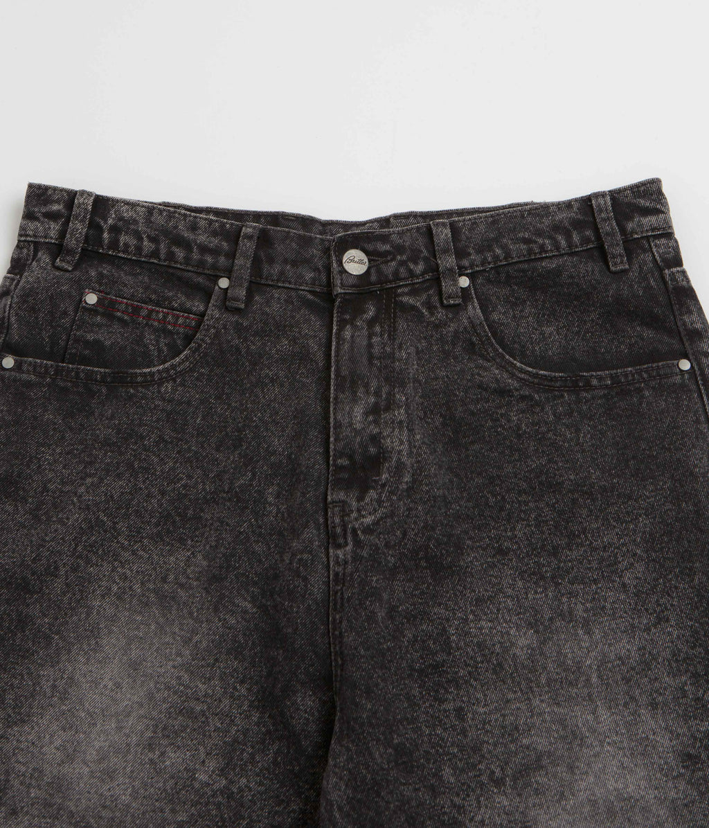 Butter Goods Distressed Big Denim Shorts - Gun Metal