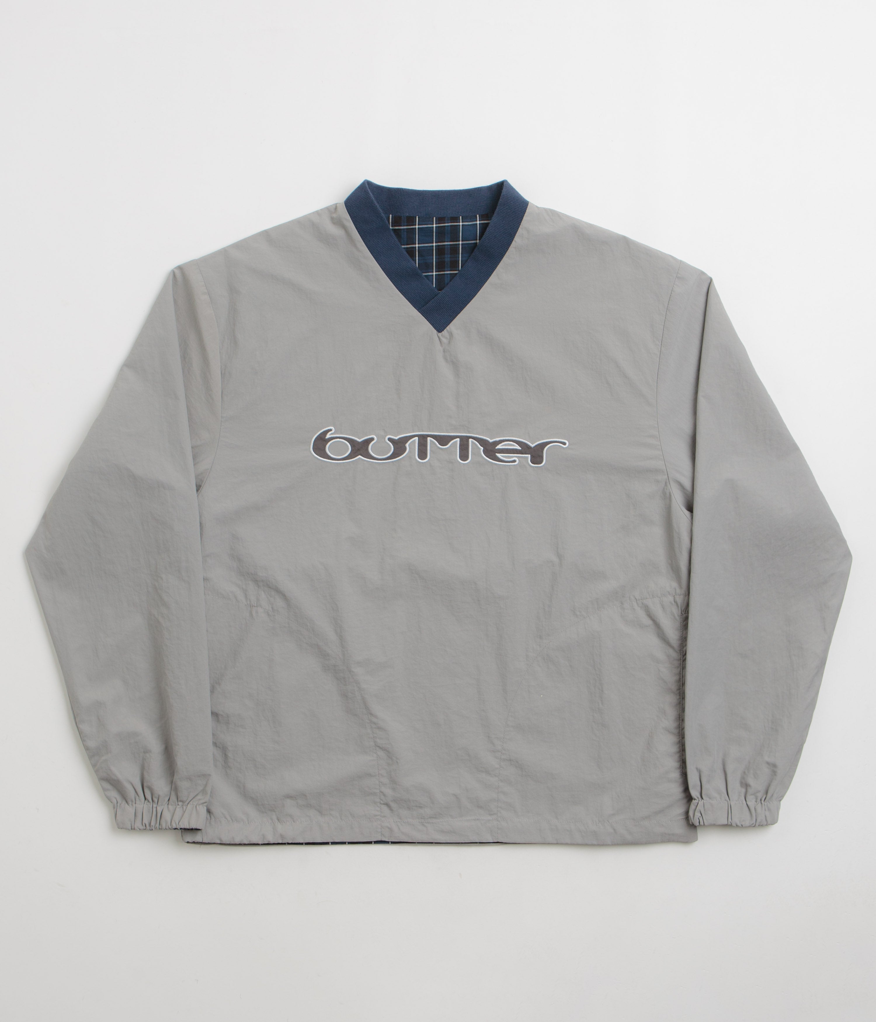 Butter Goods Reversible Dugout Pullover Jacket - Grey / Navy