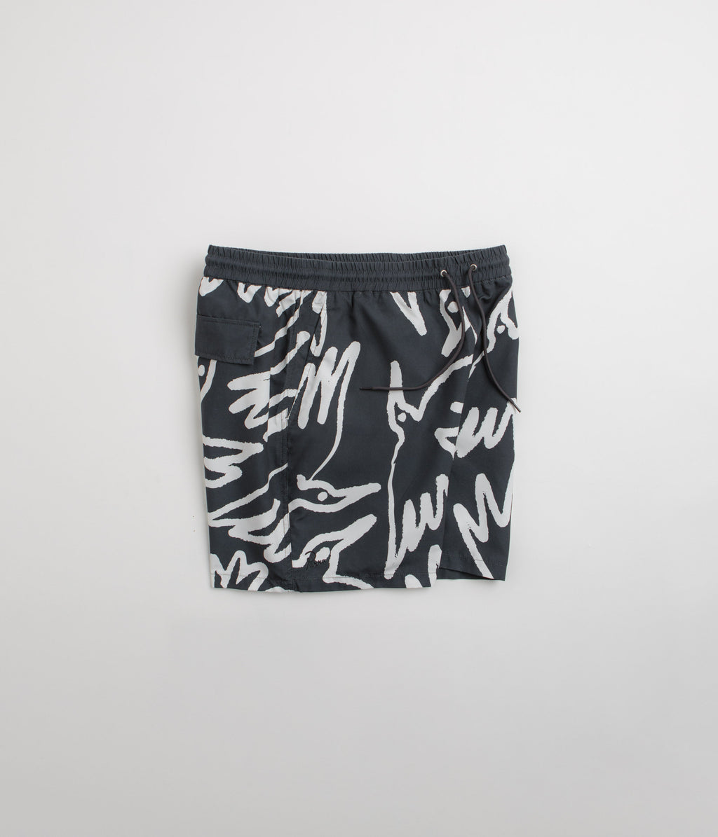 by Parra Birds Fly Free Swim Shorts - Black