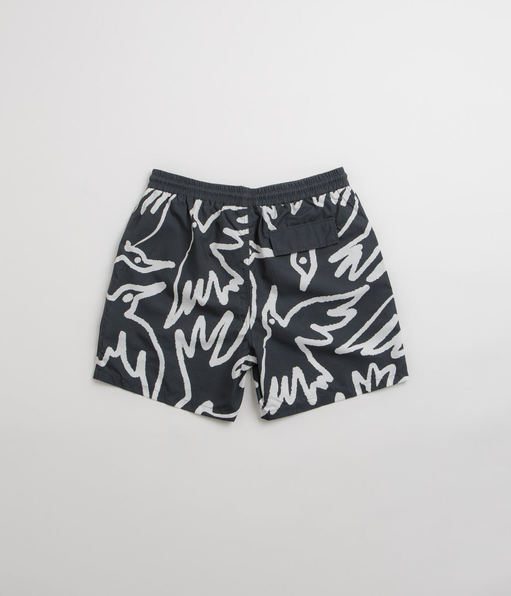 by Parra Birds Fly Free Swim Shorts - Black