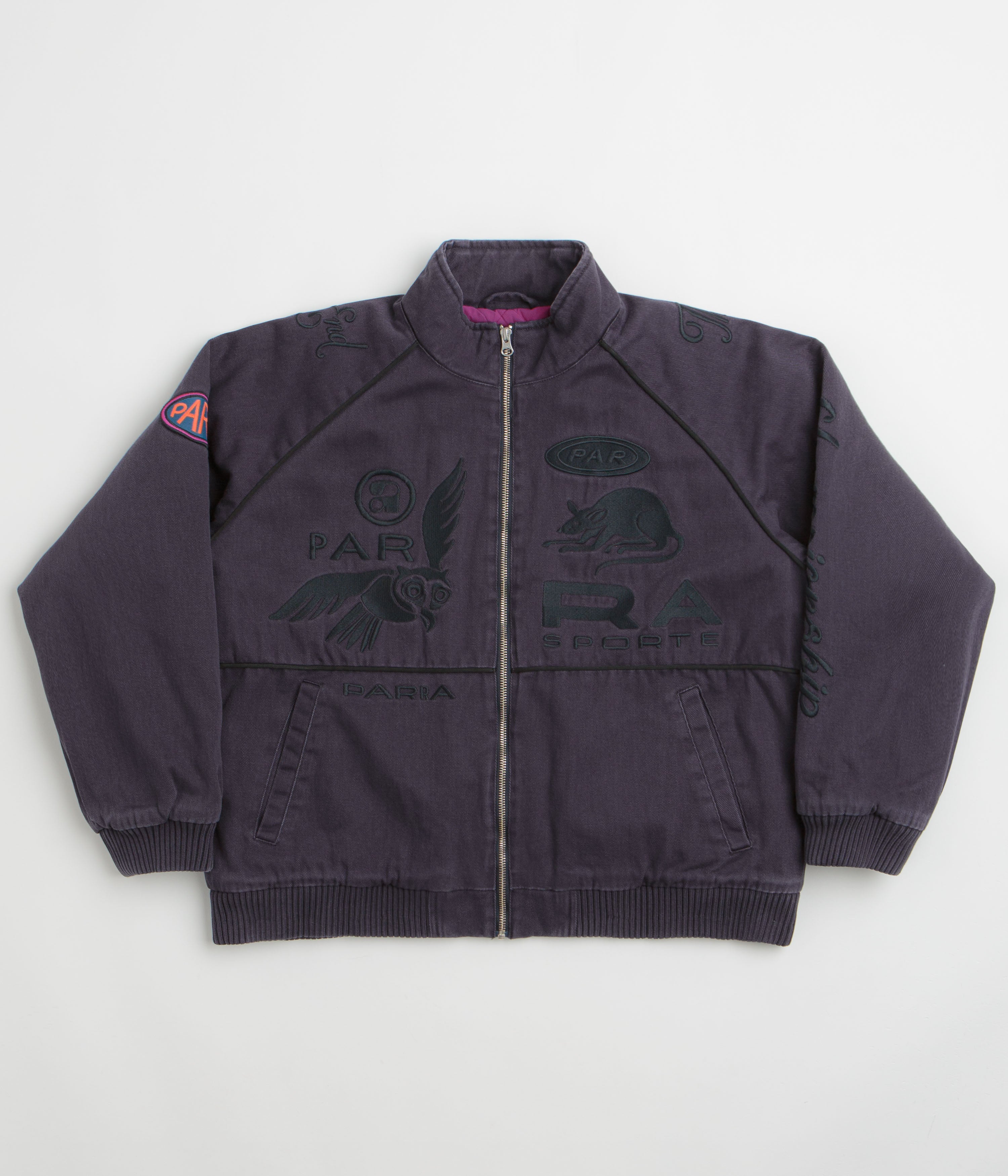 by Parra Owl Meets Rat Racing Jacket - Blue