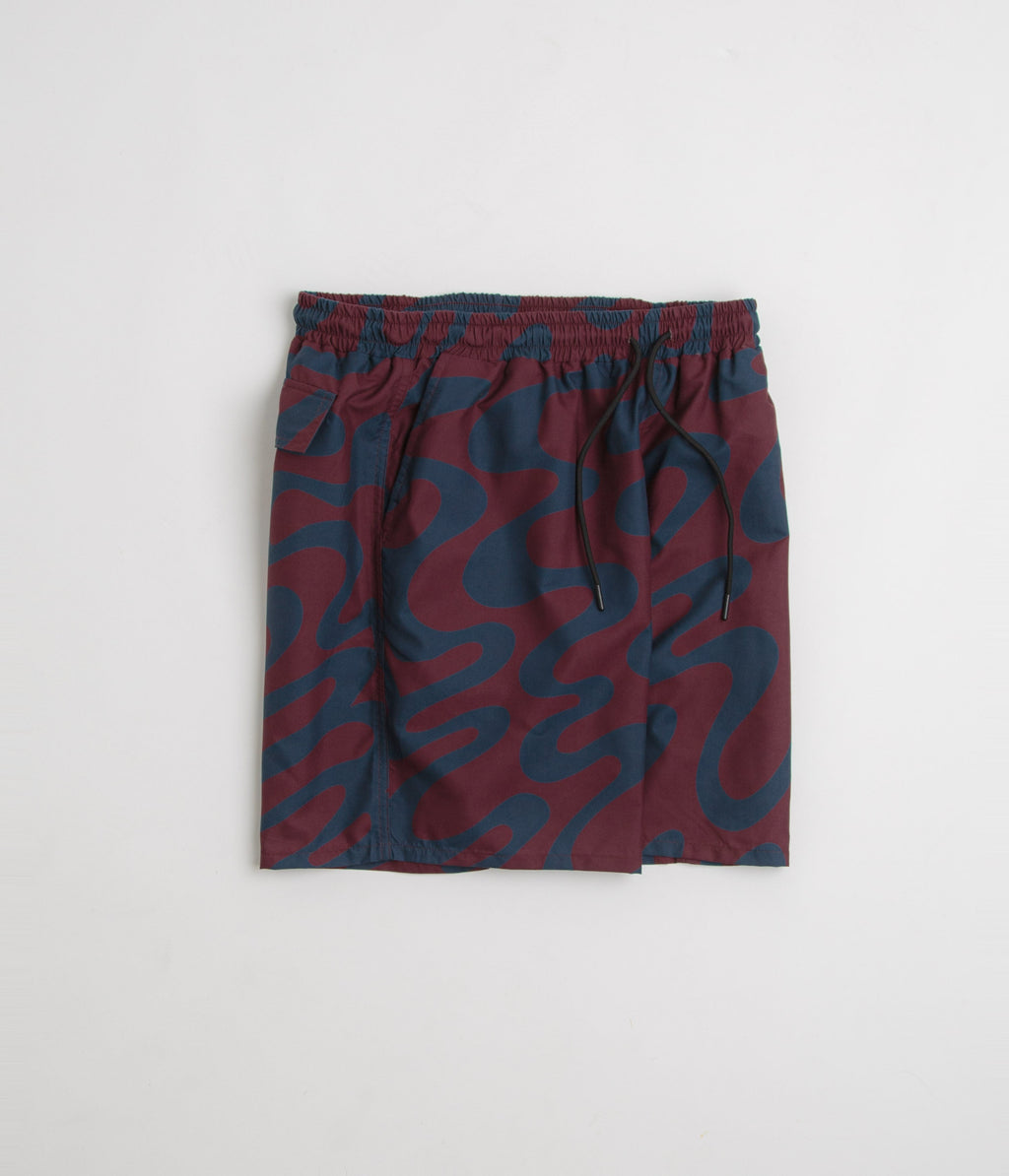 by Parra Splashed Swim Shorts - Burgundy