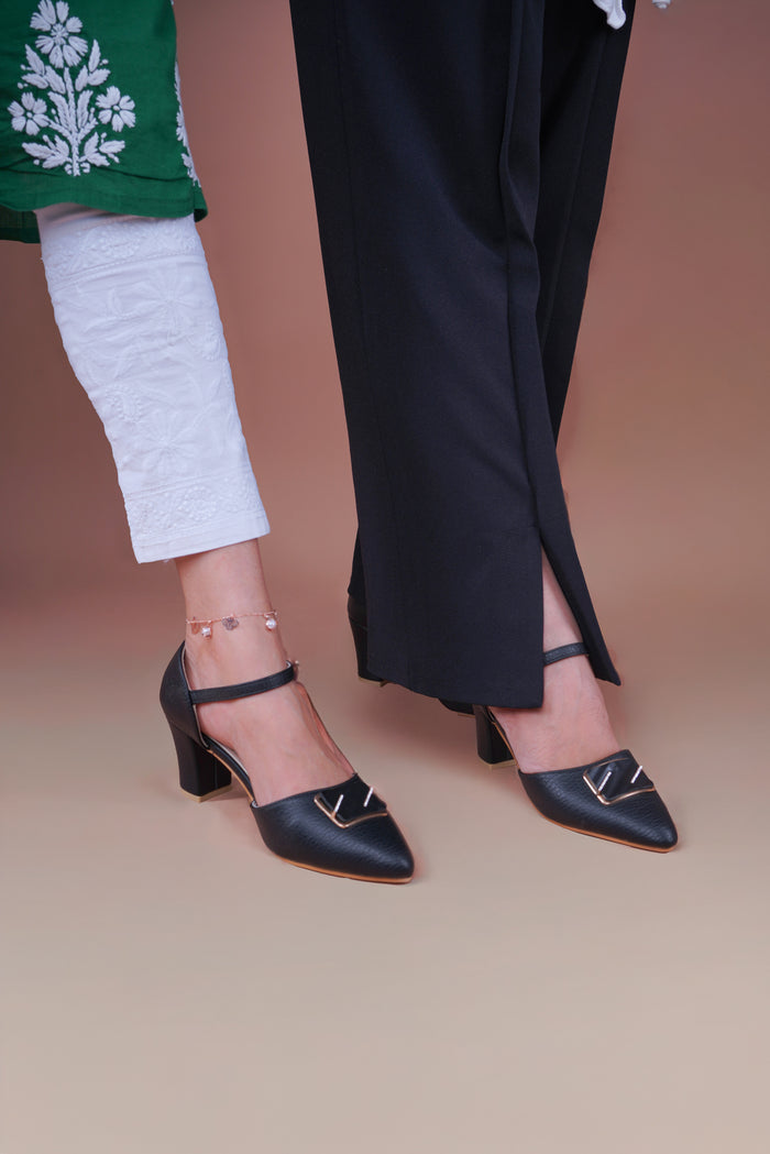 Camilla Black – Slingback Block Heels for Women
