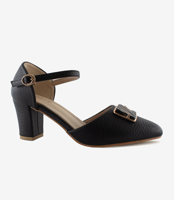 Camilla Black – Slingback Block Heels for Women